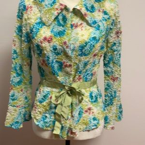 Tracy Reese silk blazer, top, blue green,      size S
